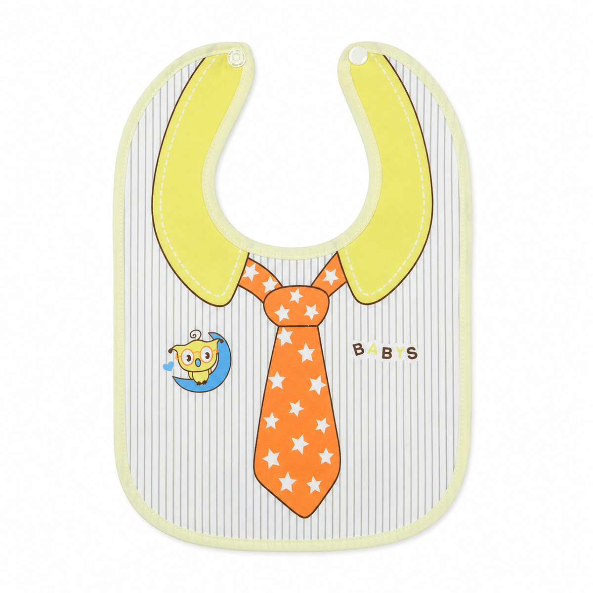 BABY BIB TIE PRINTED YELLOW