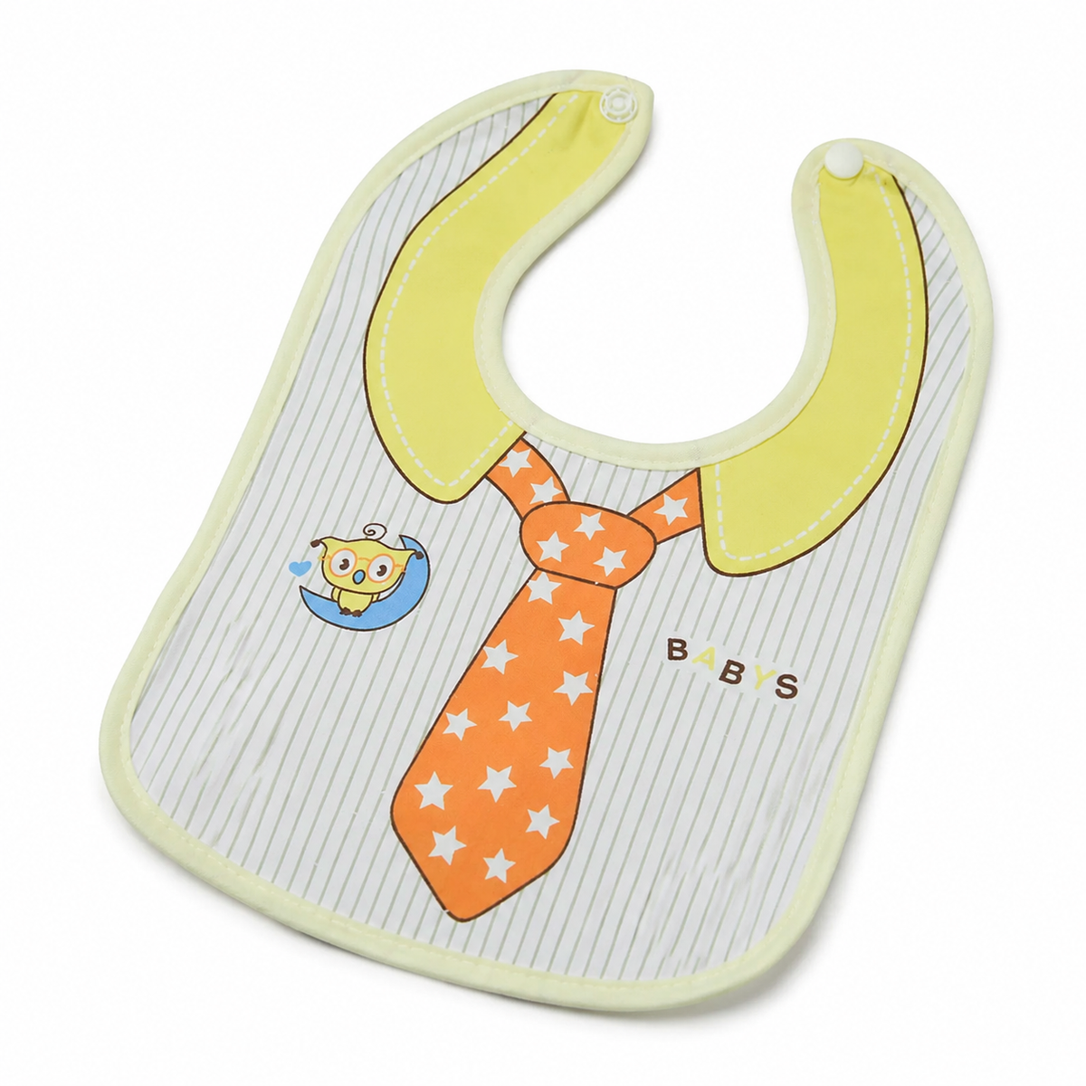 BABY BIB TIE PRINTED YELLOW