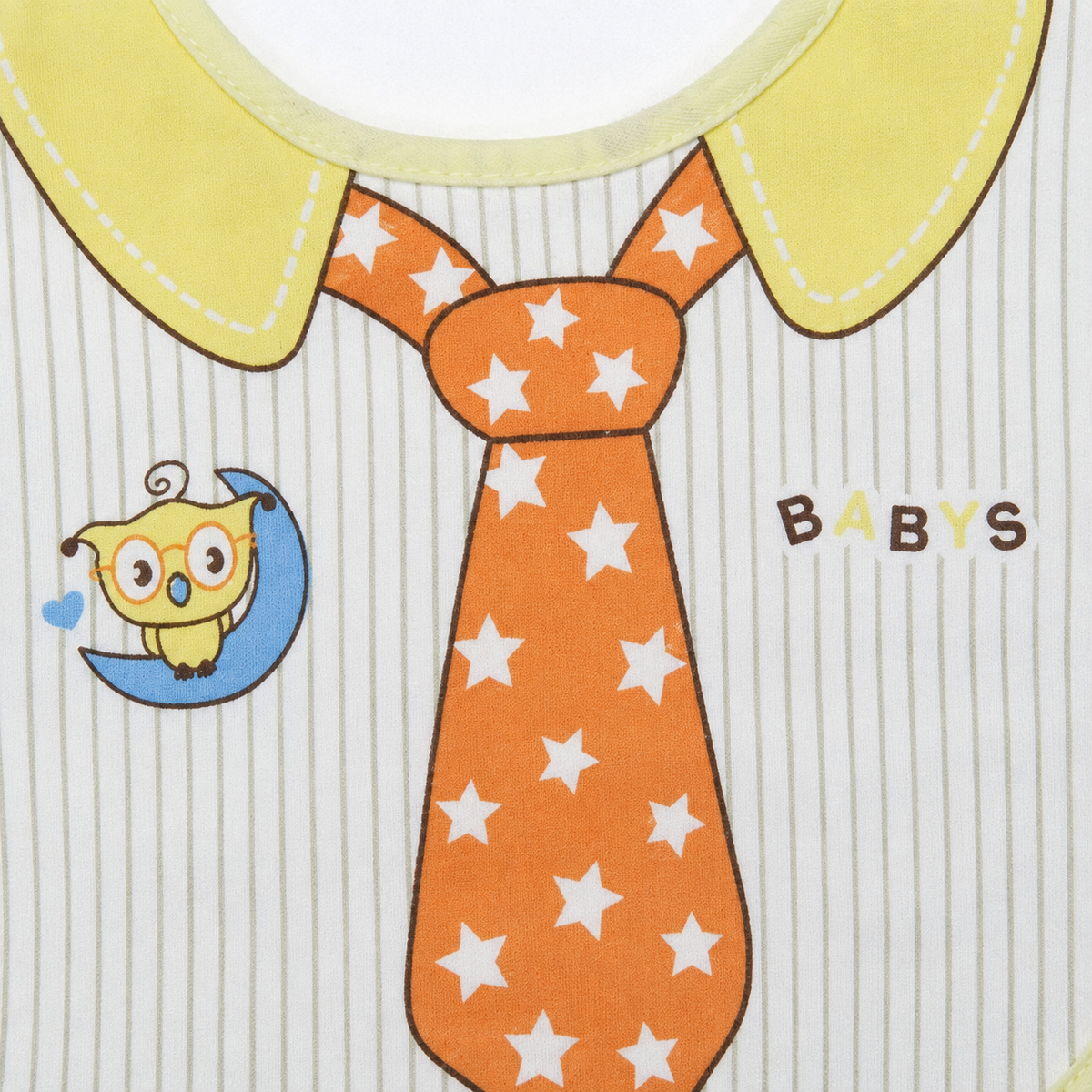 BABY BIB TIE PRINTED YELLOW