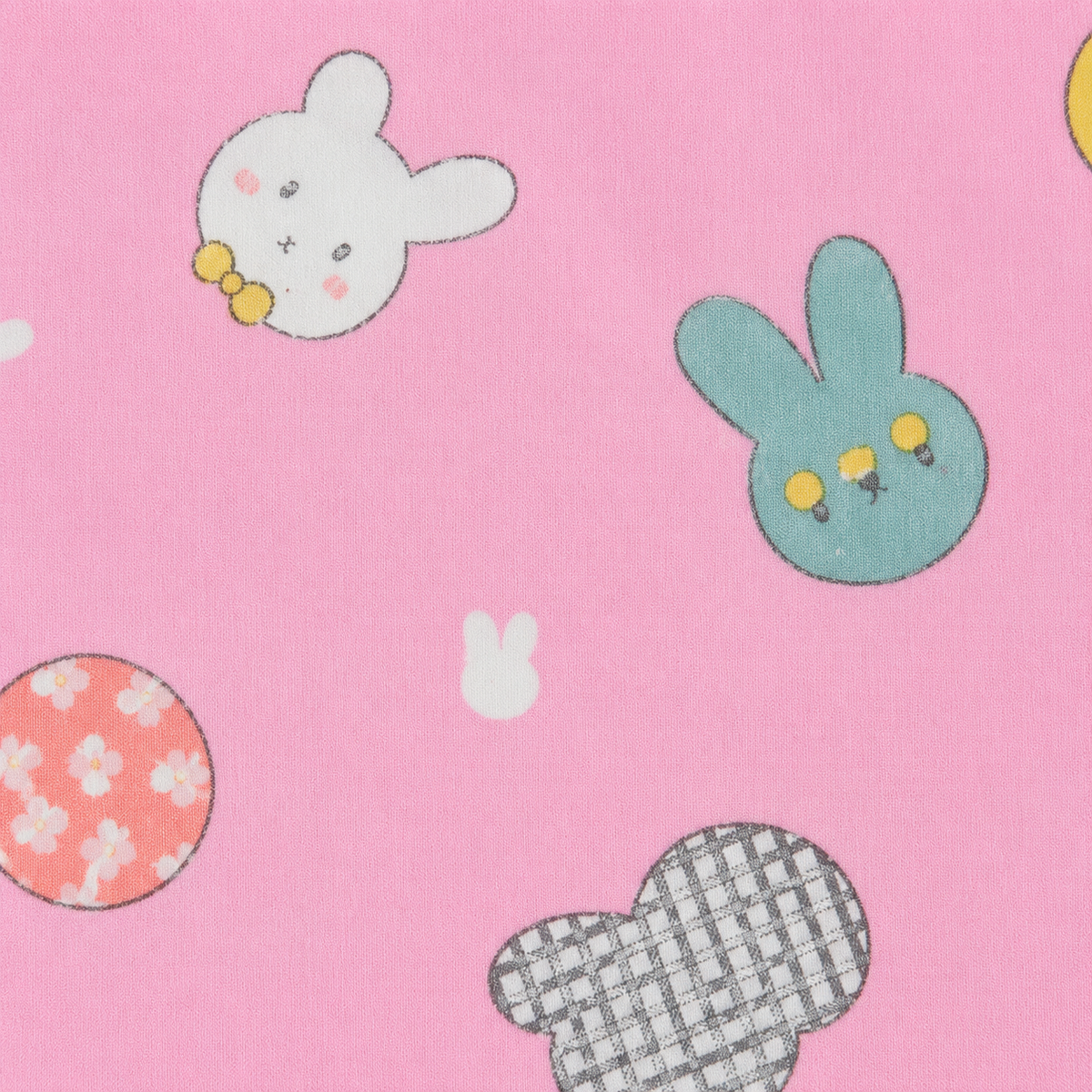 BABY PLASTIC BIB BUTTON BUNNY PINK