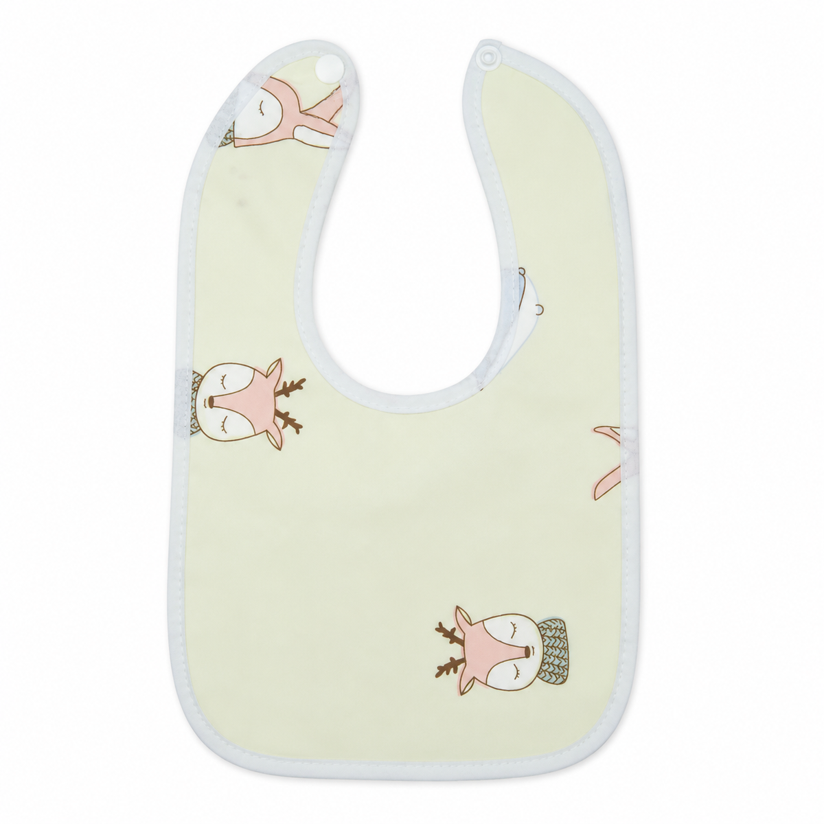 BABY PLASTIC BIB BUTTON DEER YELLOW