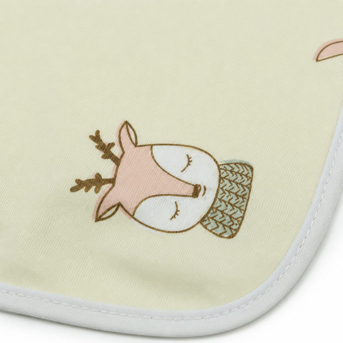 BABY PLASTIC BIB BUTTON DEER YELLOW