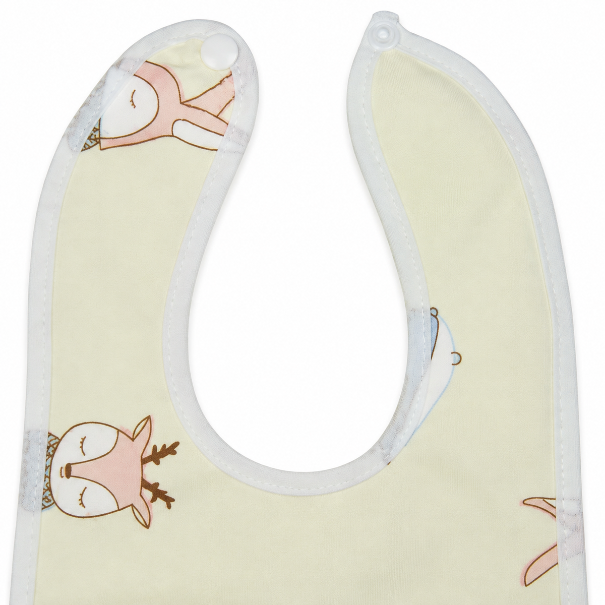 BABY PLASTIC BIB BUTTON DEER YELLOW