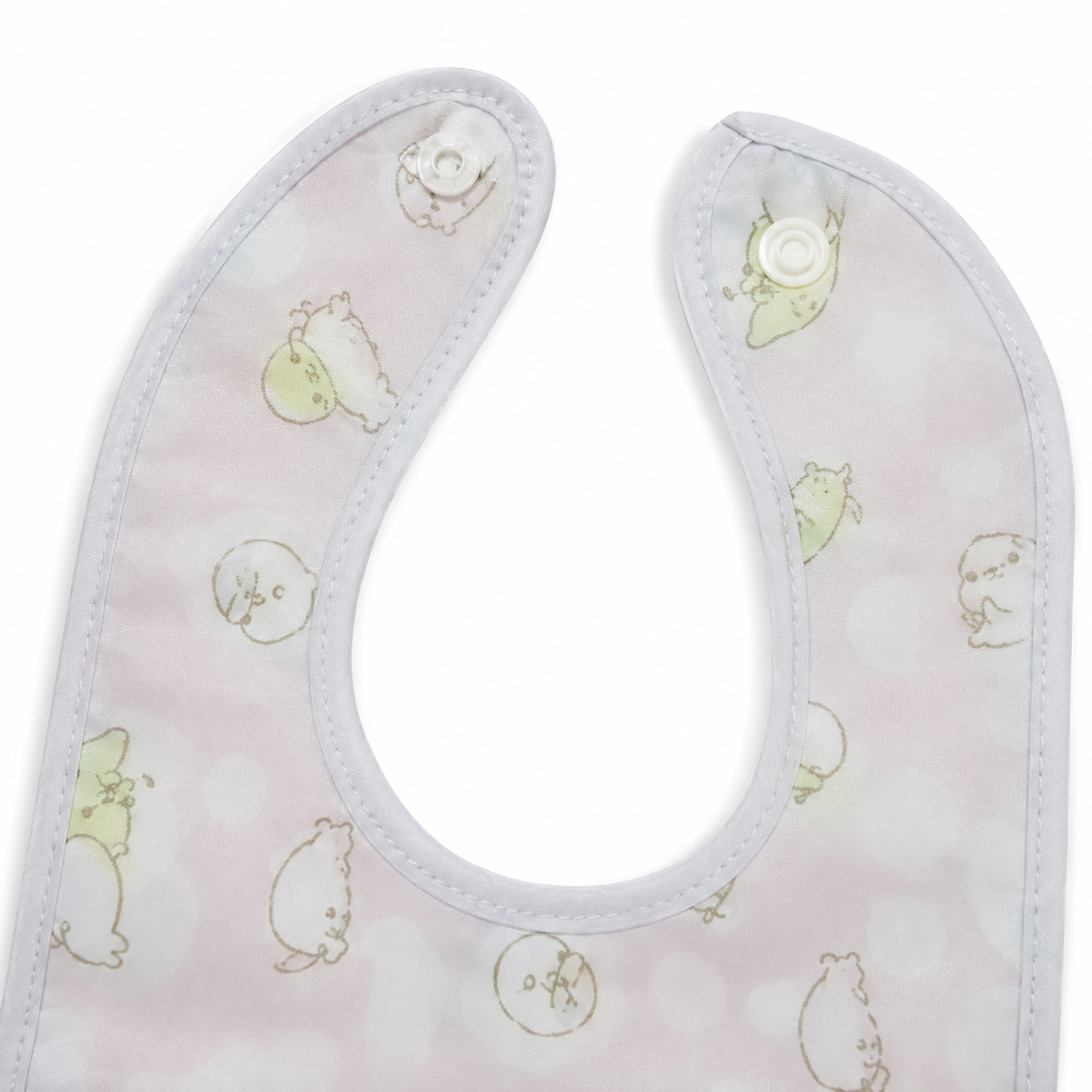 BABY PLASTIC BIB BUTTON DOLPHIN BABY PINK