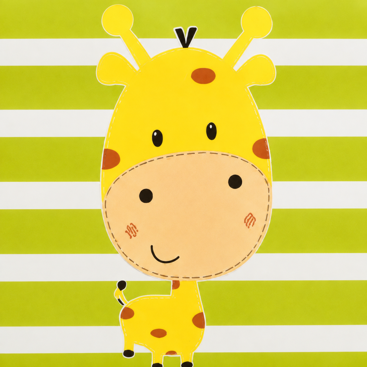 BABY BIB & MAT SET CUTE GIRAFFE PRINT GREEN (BPA FREE) NON TOXIC WATERPROOF