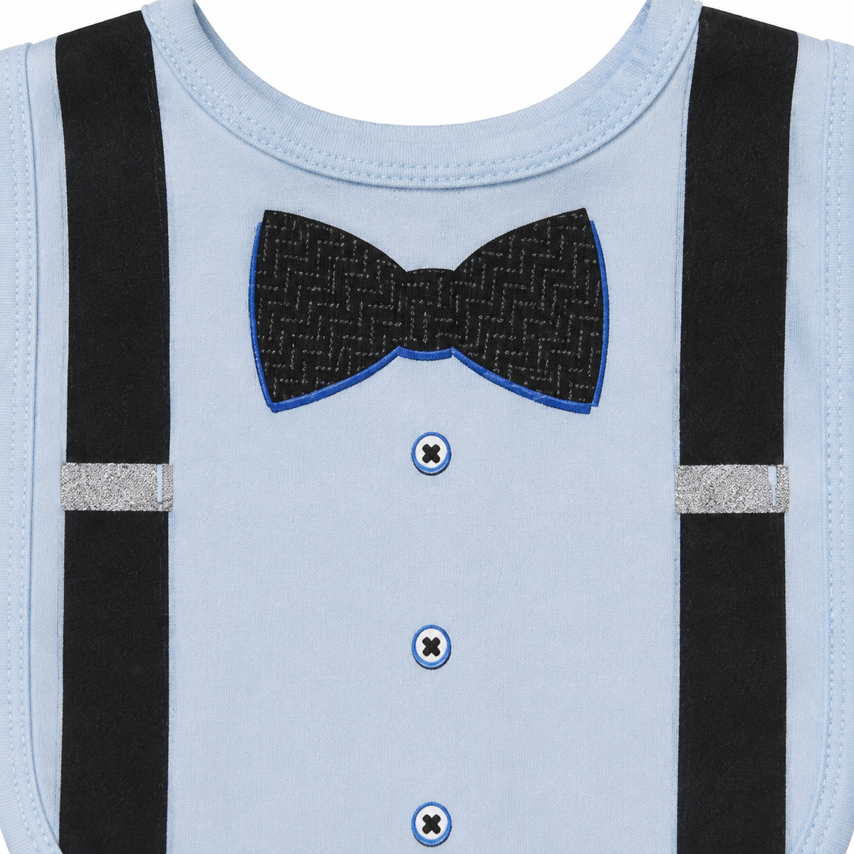 BABY BIB 5PCS SET BOW SHIRT BLUE