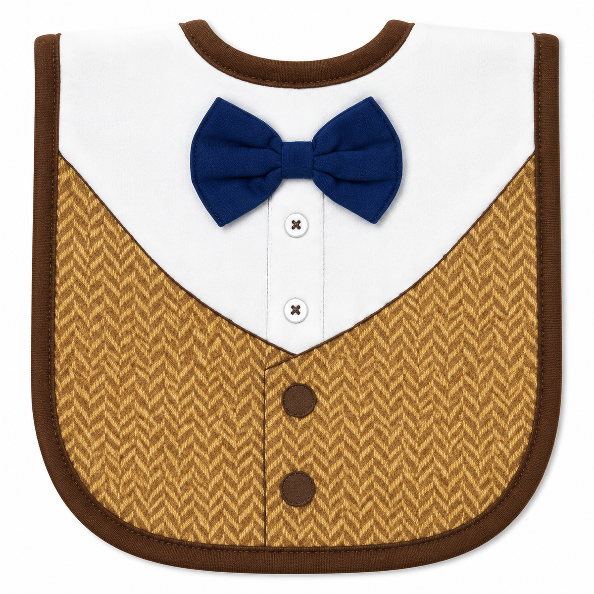 BABY BIB 5PCS SET BOW SHIRT BROWN