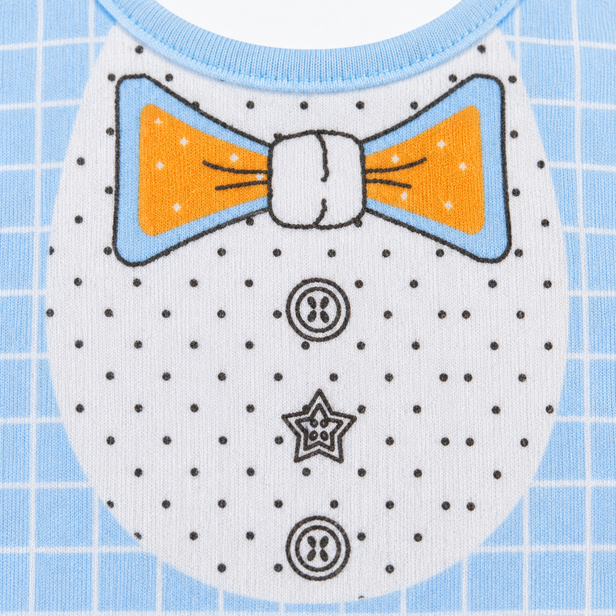 BABY BIB BOW PRINTED BLUE