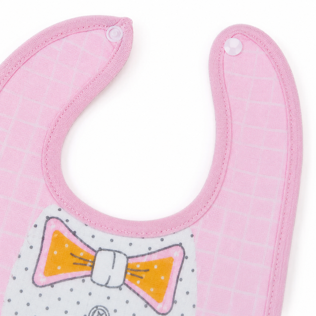 BABY BIB BOW PRINTED PINK