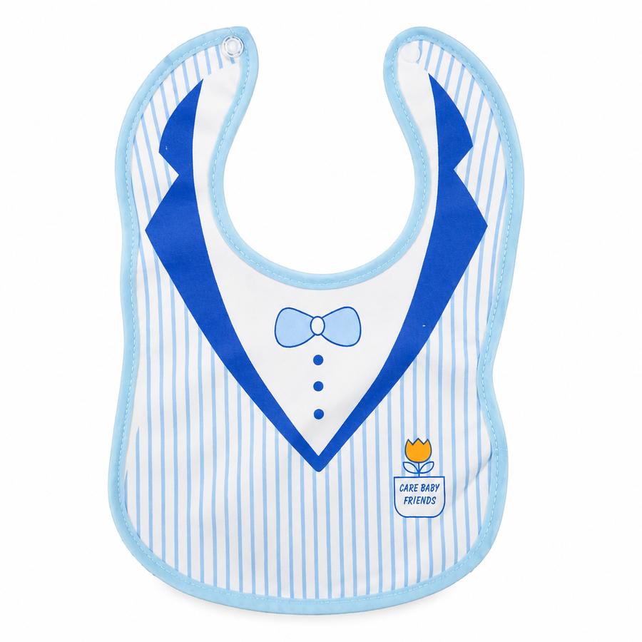 BABY BIB CLASSICAL BOW PRINTED BLUE
