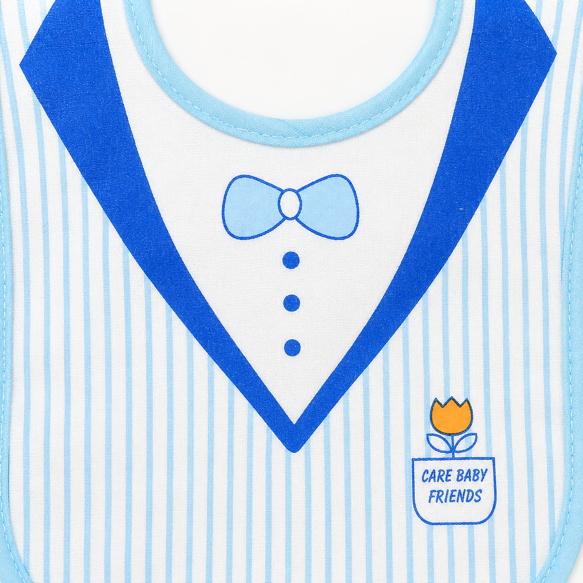 BABY BIB CLASSICAL BOW PRINTED BLUE