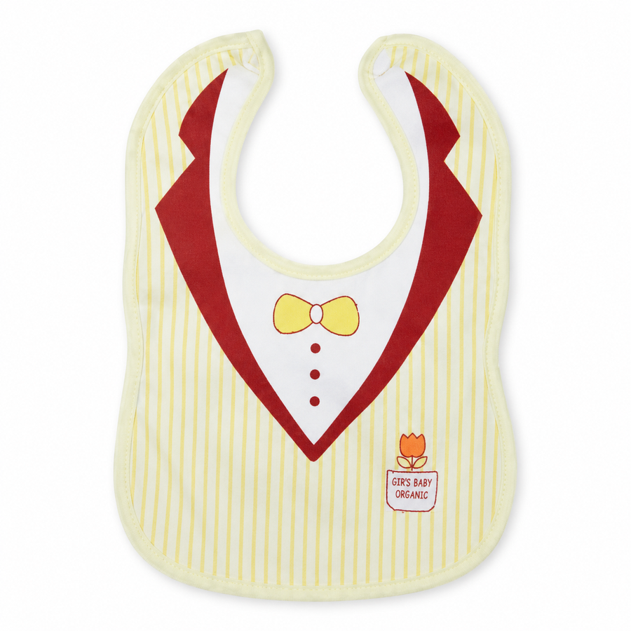 BABY BIB CLASSICAL BOW PRINTED YELLOW