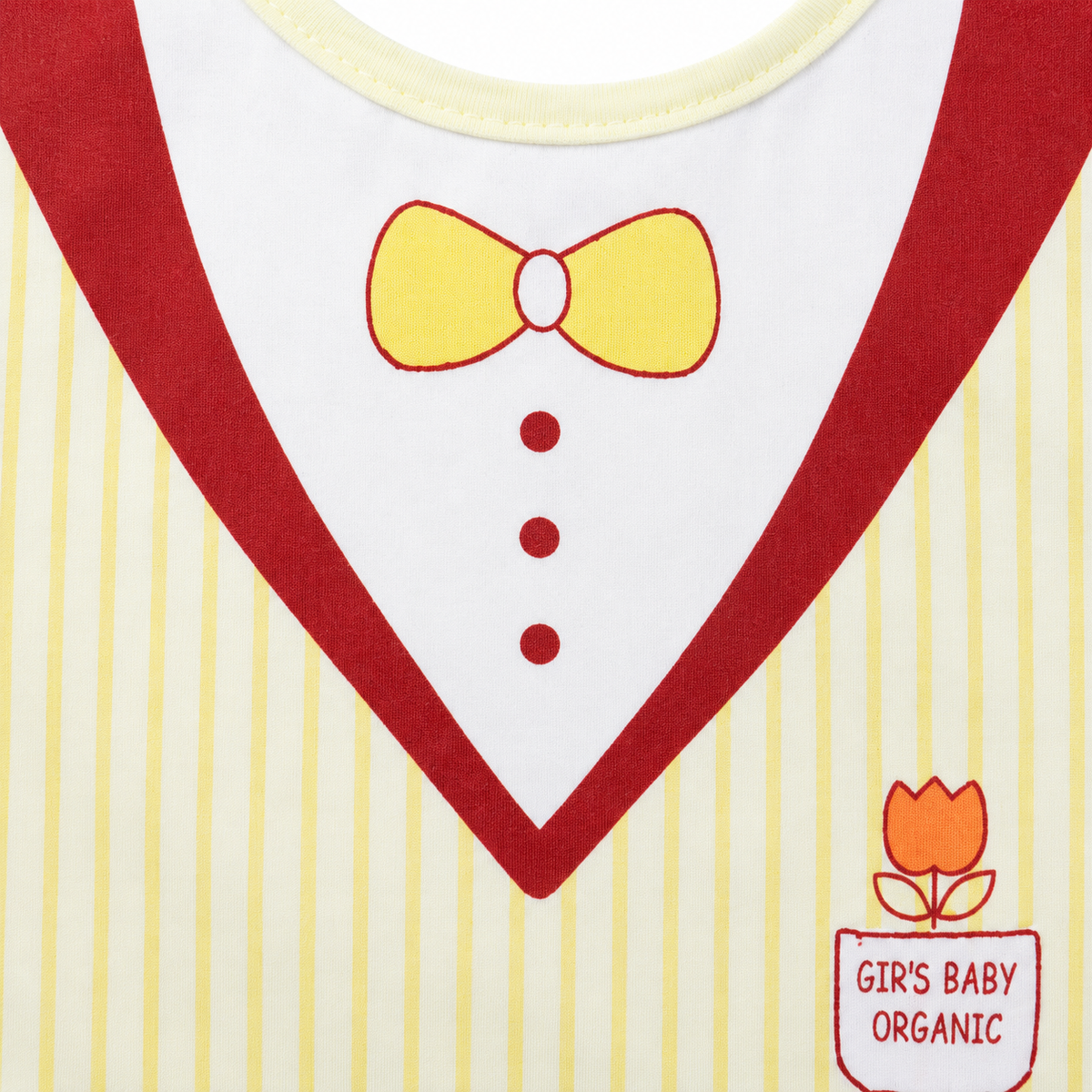 BABY BIB CLASSICAL BOW PRINTED YELLOW