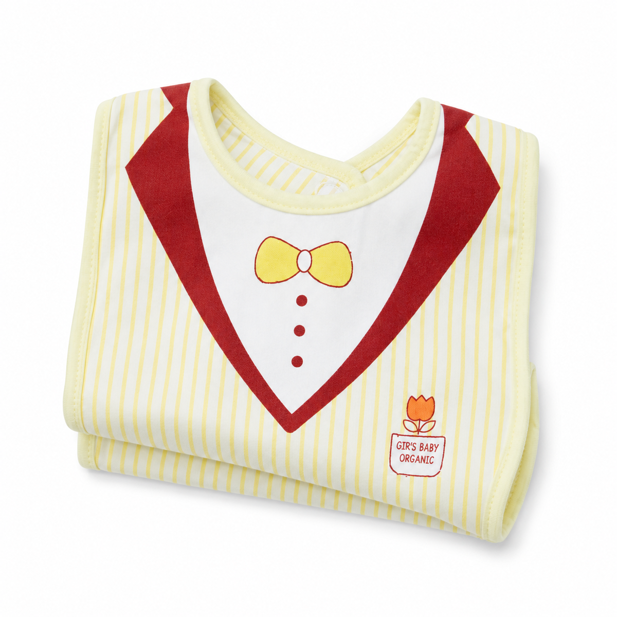 BABY BIB CLASSICAL BOW PRINTED YELLOW