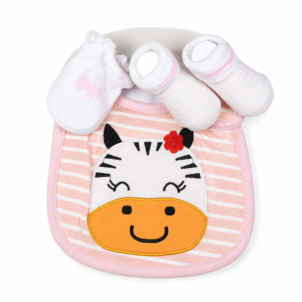 BABY Bib SET 3PCS CAT PINK