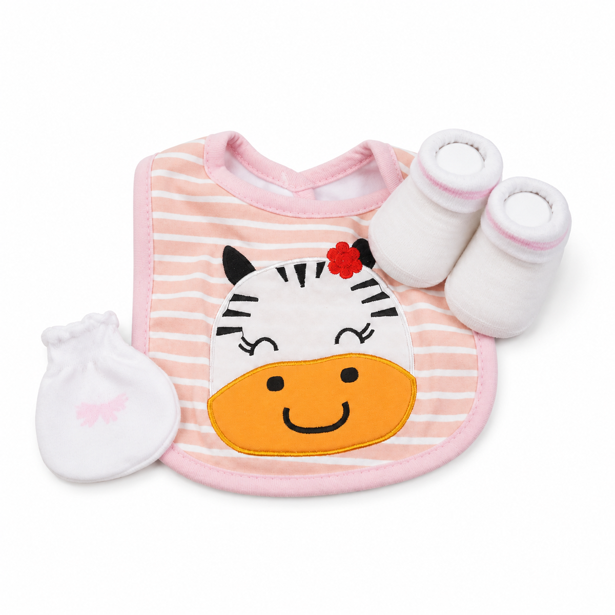 BABY Bib SET 3PCS CAT PINK