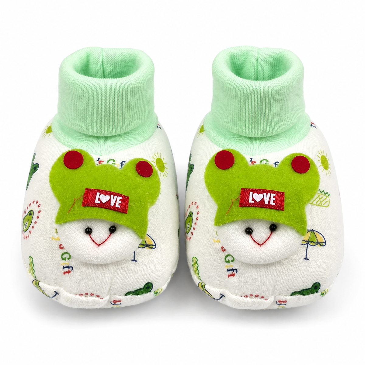 BABY GIFT BOOTIES THAI PRINTED GREEN