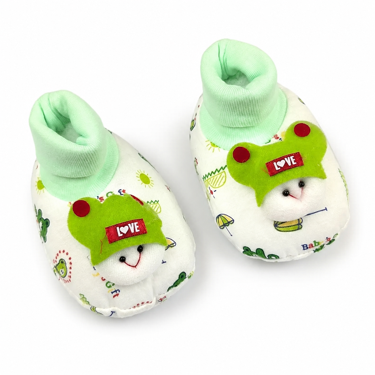 BABY GIFT BOOTIES THAI PRINTED GREEN