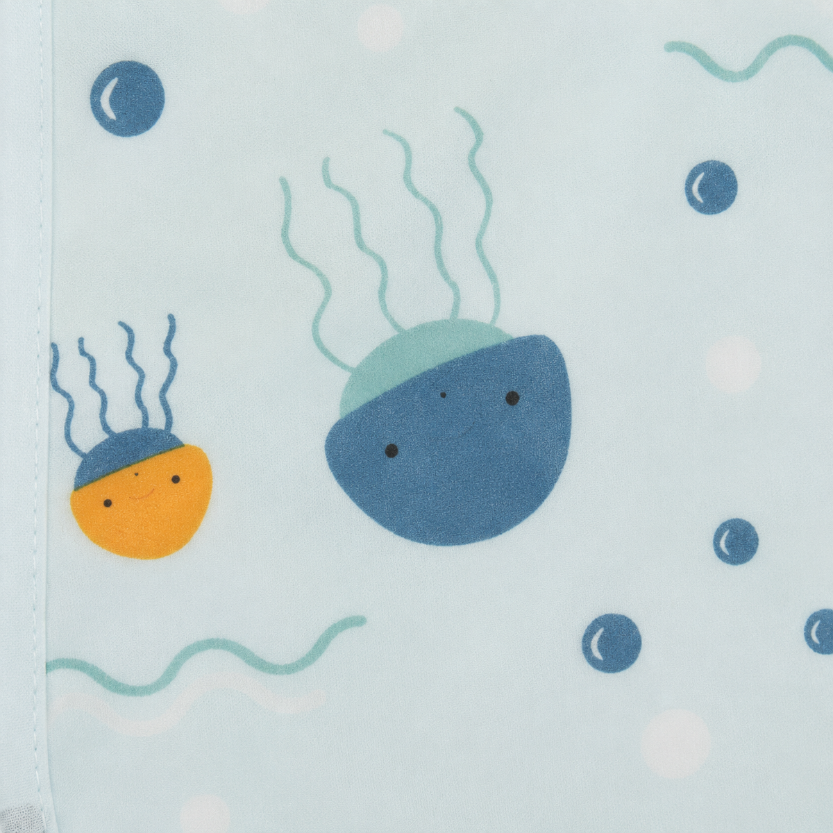 BABY PLASTIC BIB BUTTON JELLY FISH SKY BLUE