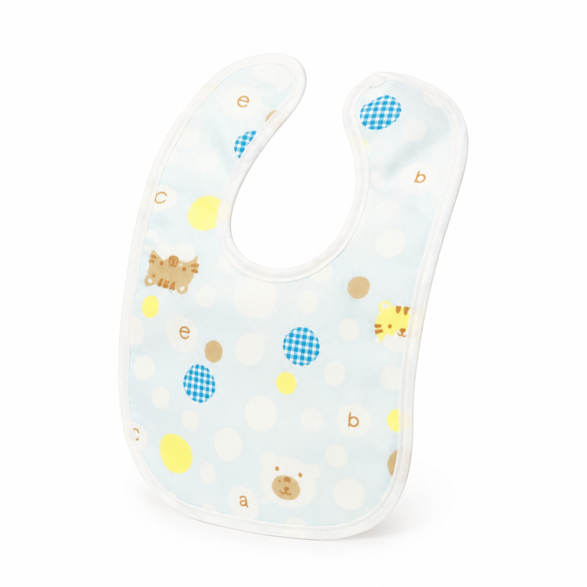 BABY PLASTIC BIB BUTTON TEDDY BEAR SKY BLUE