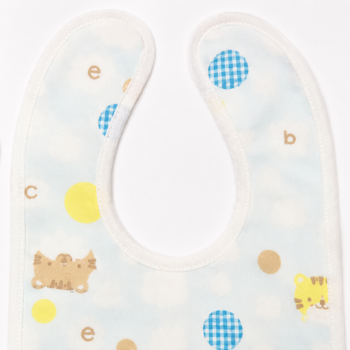 BABY PLASTIC BIB BUTTON TEDDY BEAR SKY BLUE