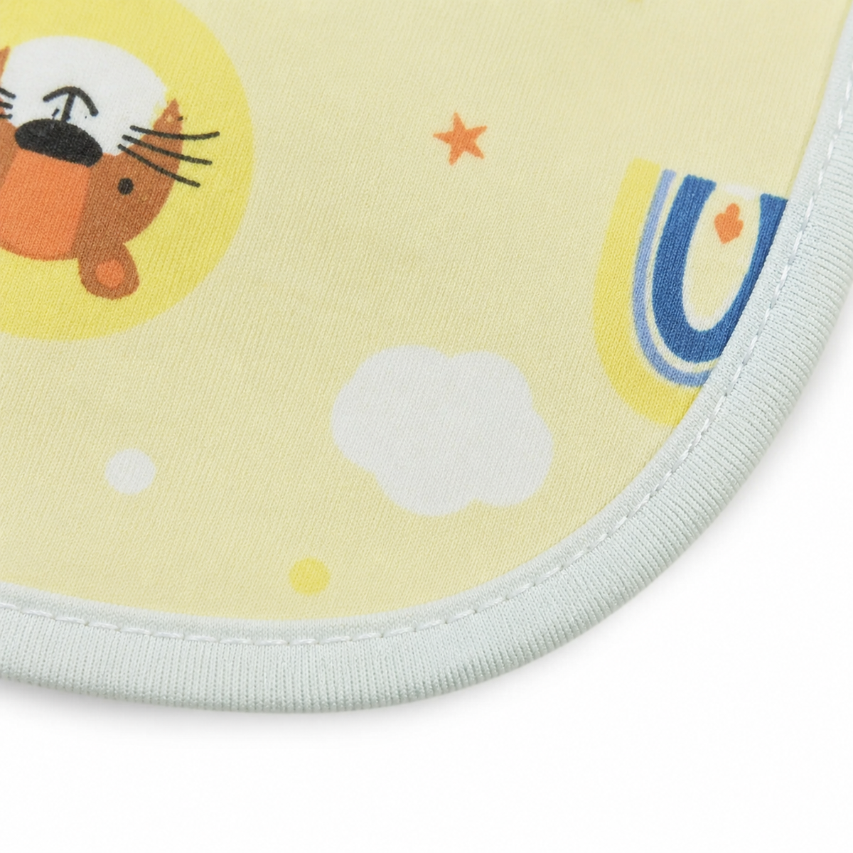 BABY PLASTIC BIB BUTTON TIGER YELLOW