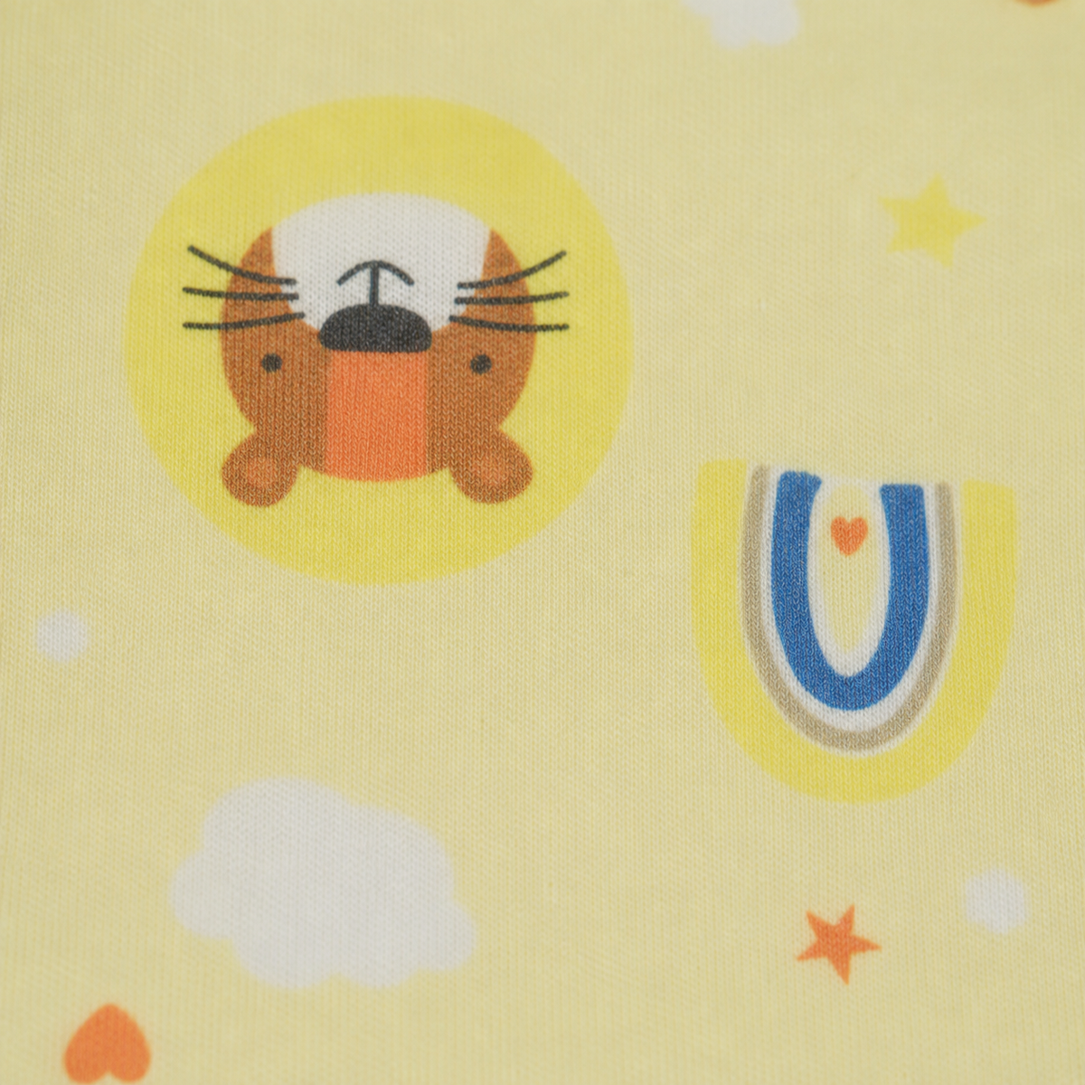 BABY PLASTIC BIB BUTTON TIGER YELLOW