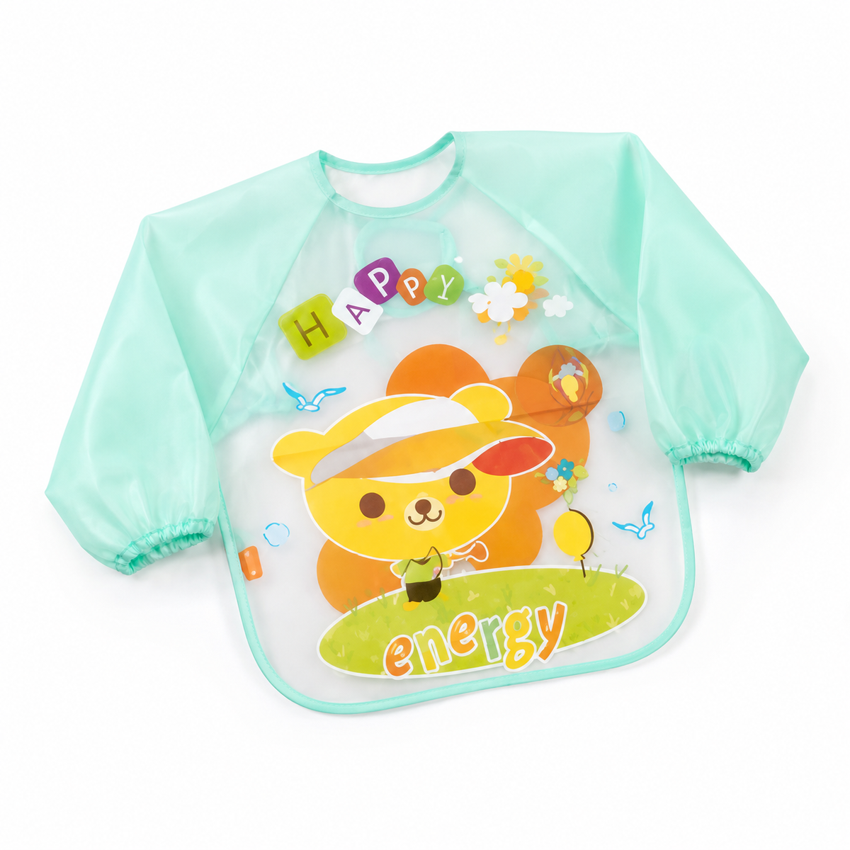 BABY PLASTIC SHIRT BIB GREEN