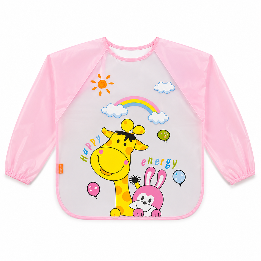 BABY PLASTIC SHIRT BIB PINK