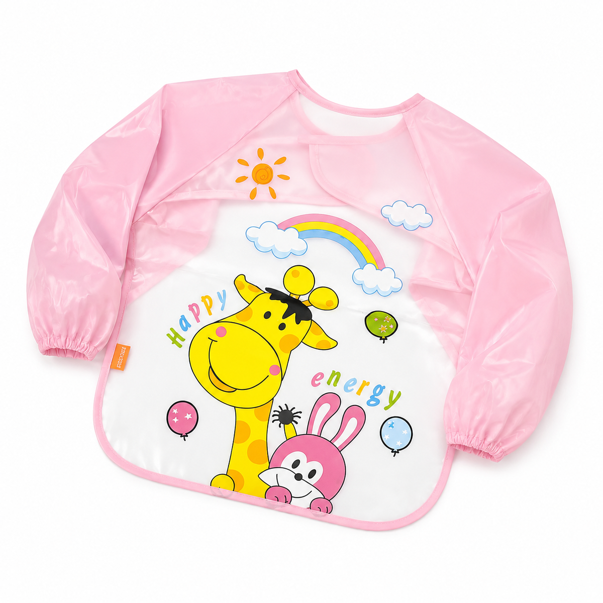 BABY PLASTIC SHIRT BIB PINK
