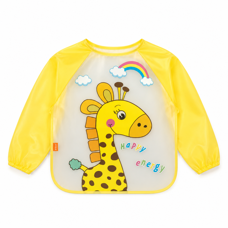 BABY PLASTIC SHIRT BIB YELLOW