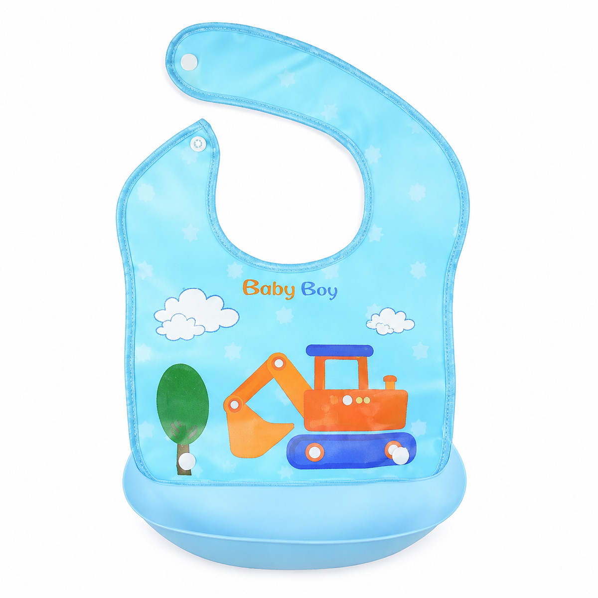 BABY POCKET BIB CRAIN BLUE