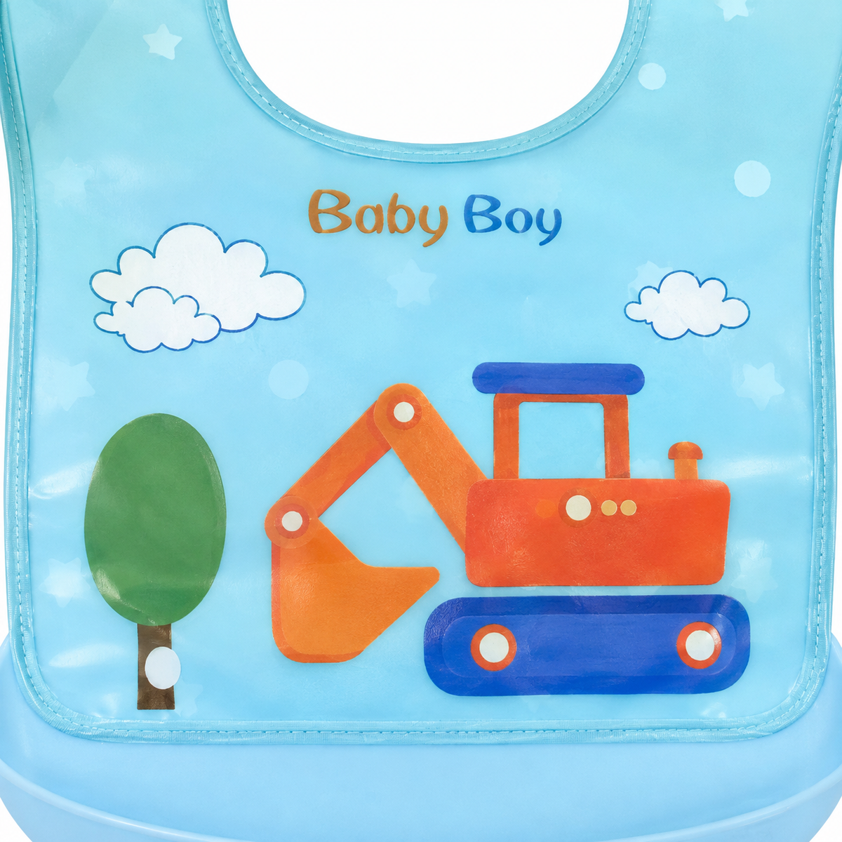 BABY POCKET BIB CRAIN BLUE
