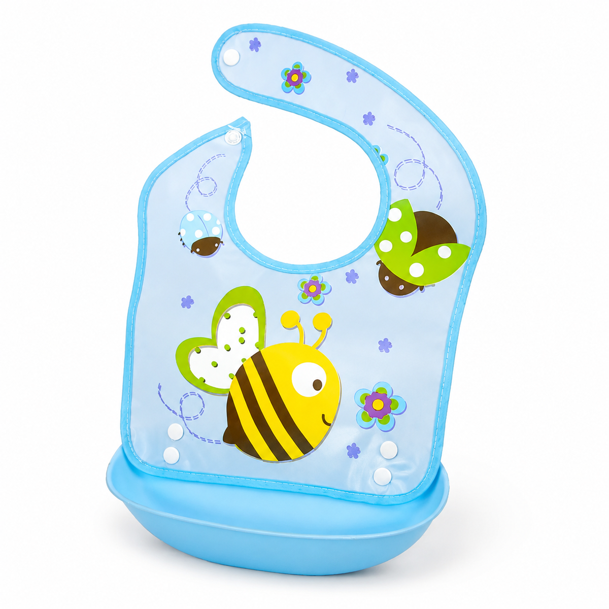 BABY POCKET BIB FISH BLUE