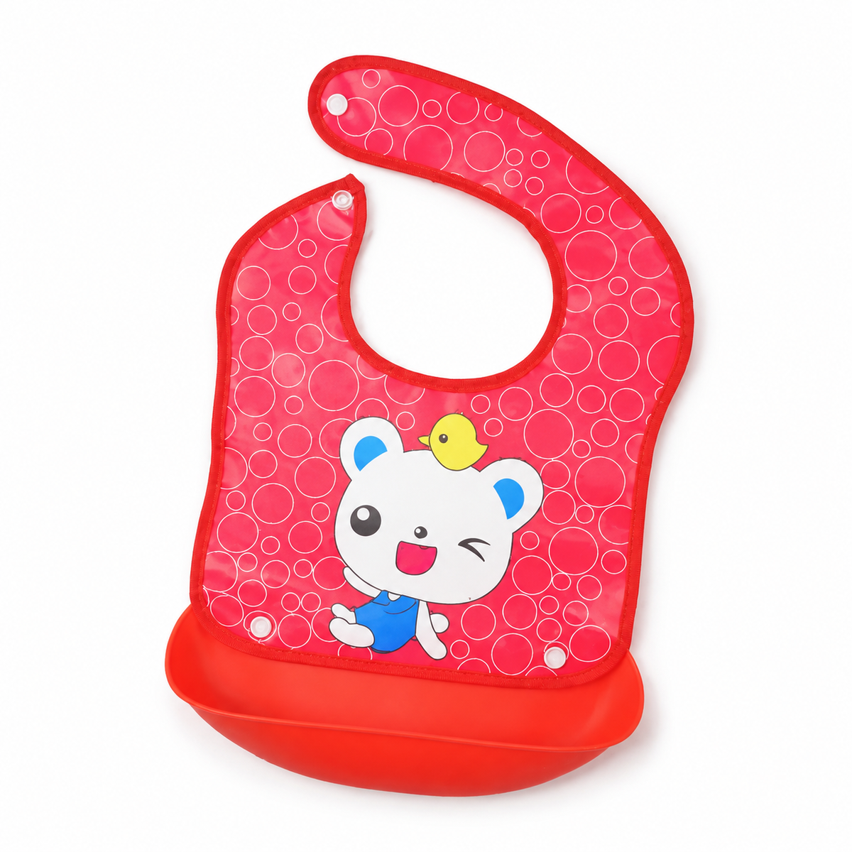 BABY POCKET BIB KITTY RED