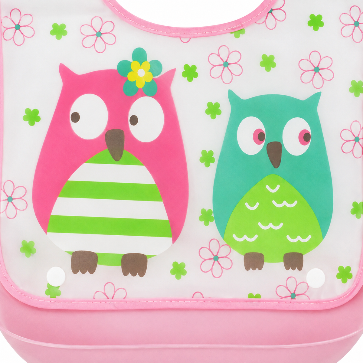 BABY POCKET BIB OWL PINK