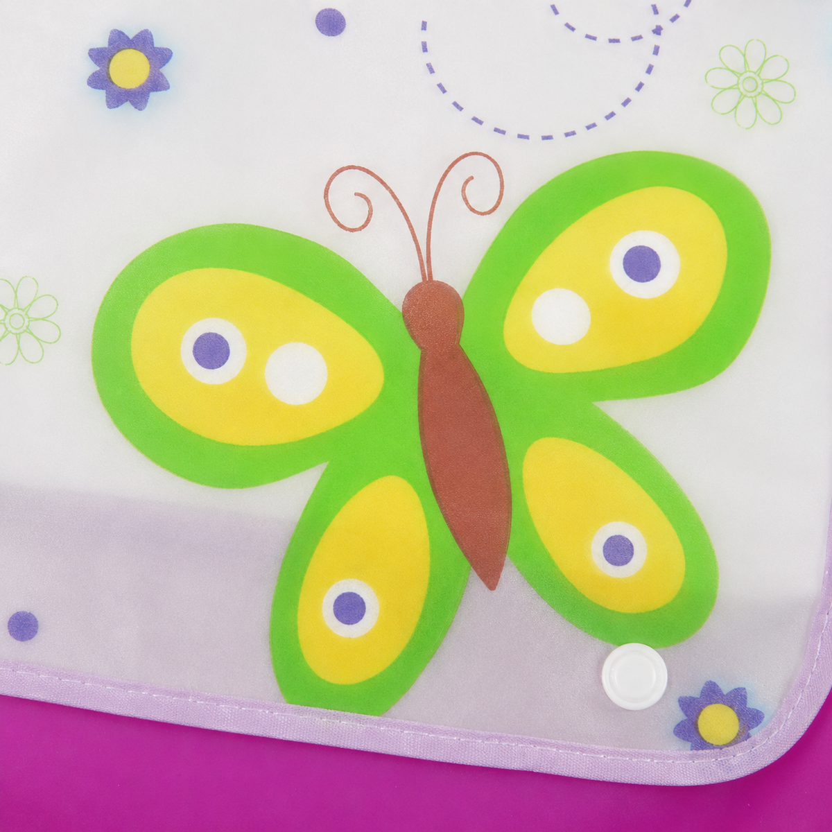 BABY POCKET BIB PURPLE BUTTERFLY