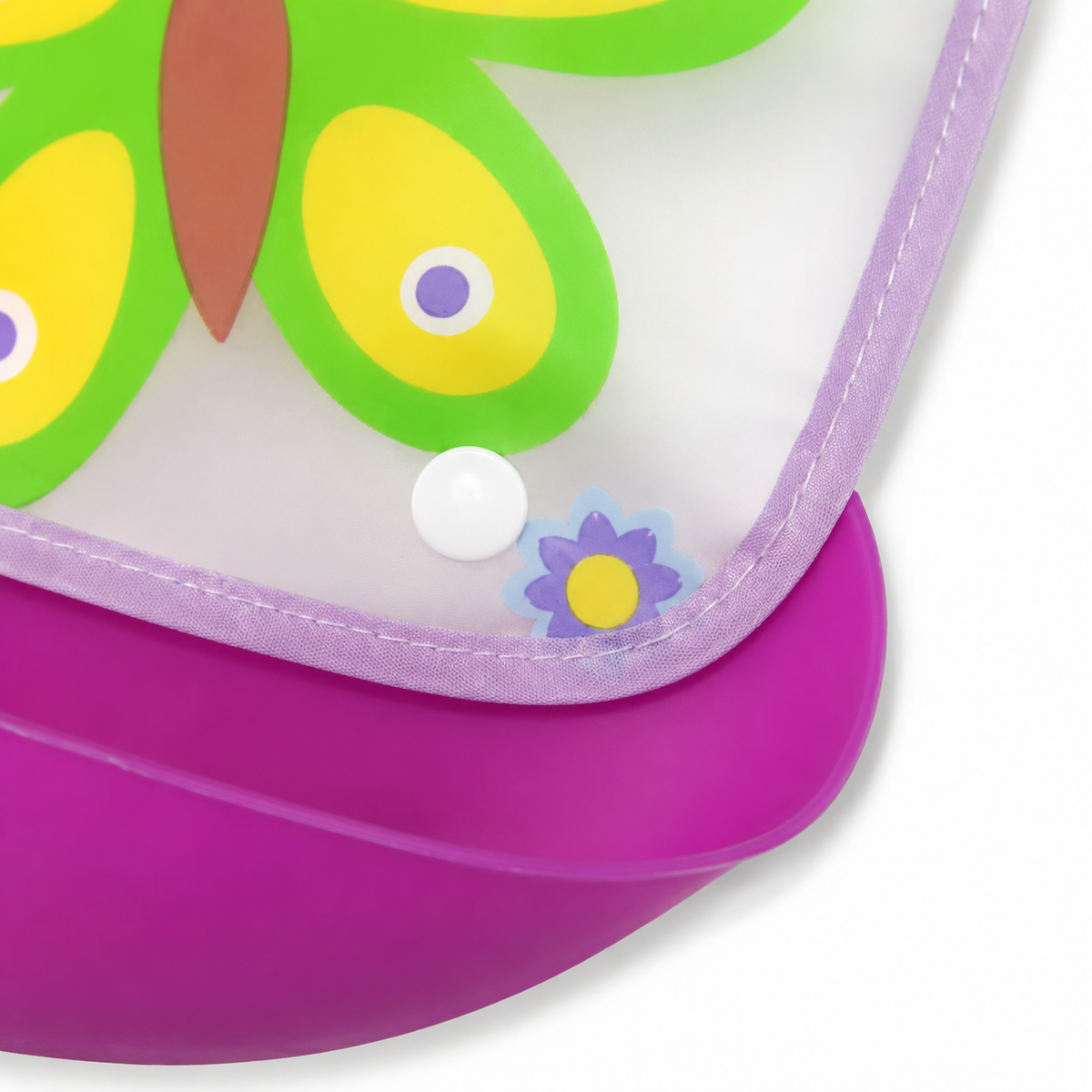 BABY POCKET BIB PURPLE BUTTERFLY