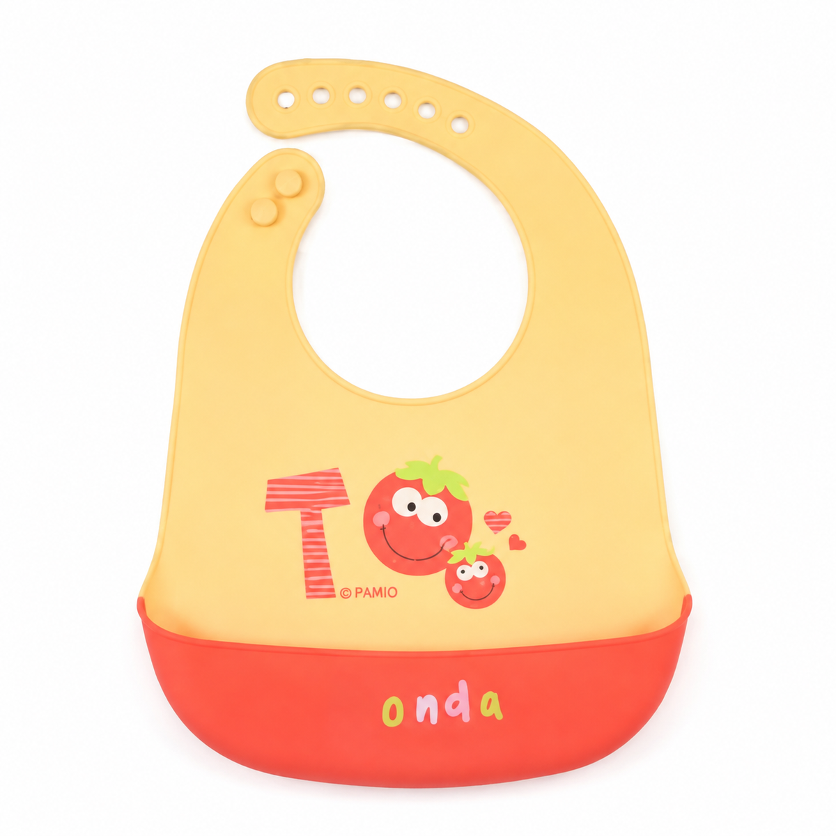BABY SILICONE BIB MONDAY PEACH