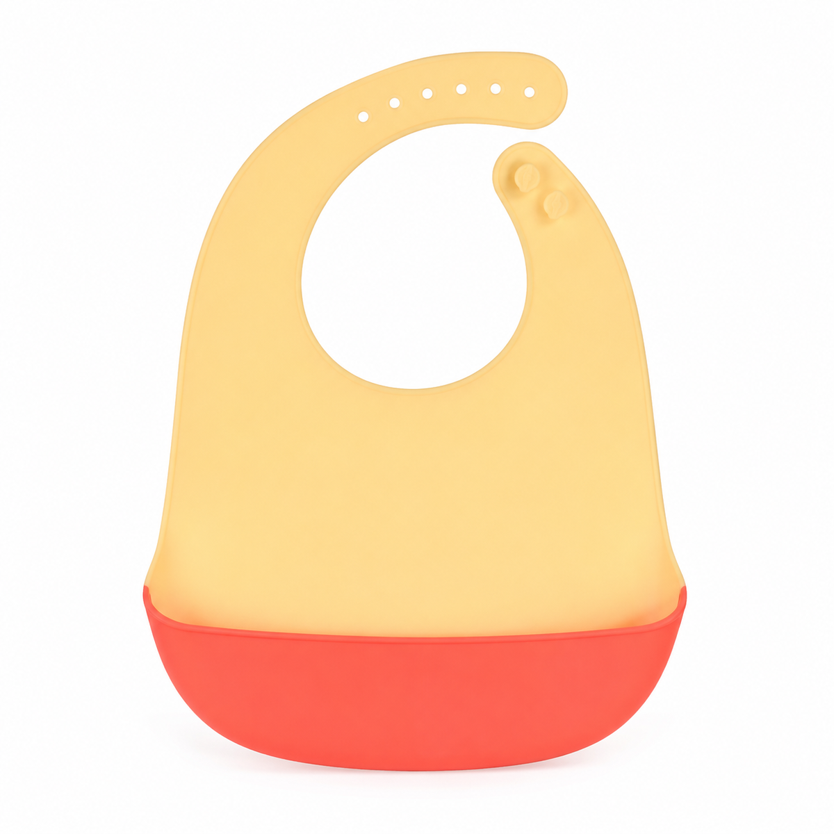 BABY SILICONE BIB MONDAY PEACH