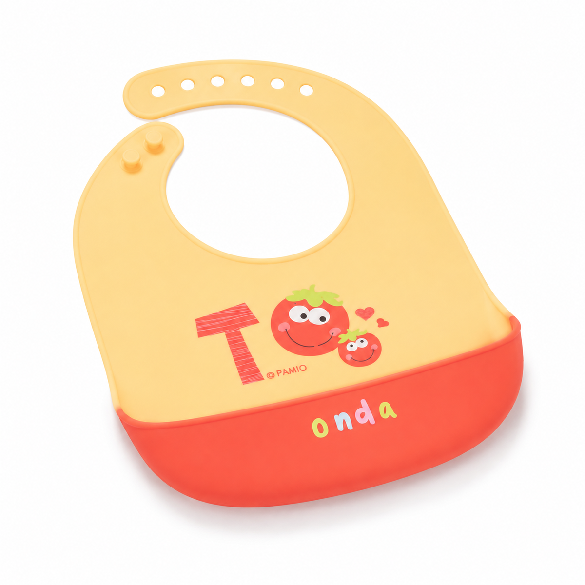 BABY SILICONE BIB MONDAY PEACH