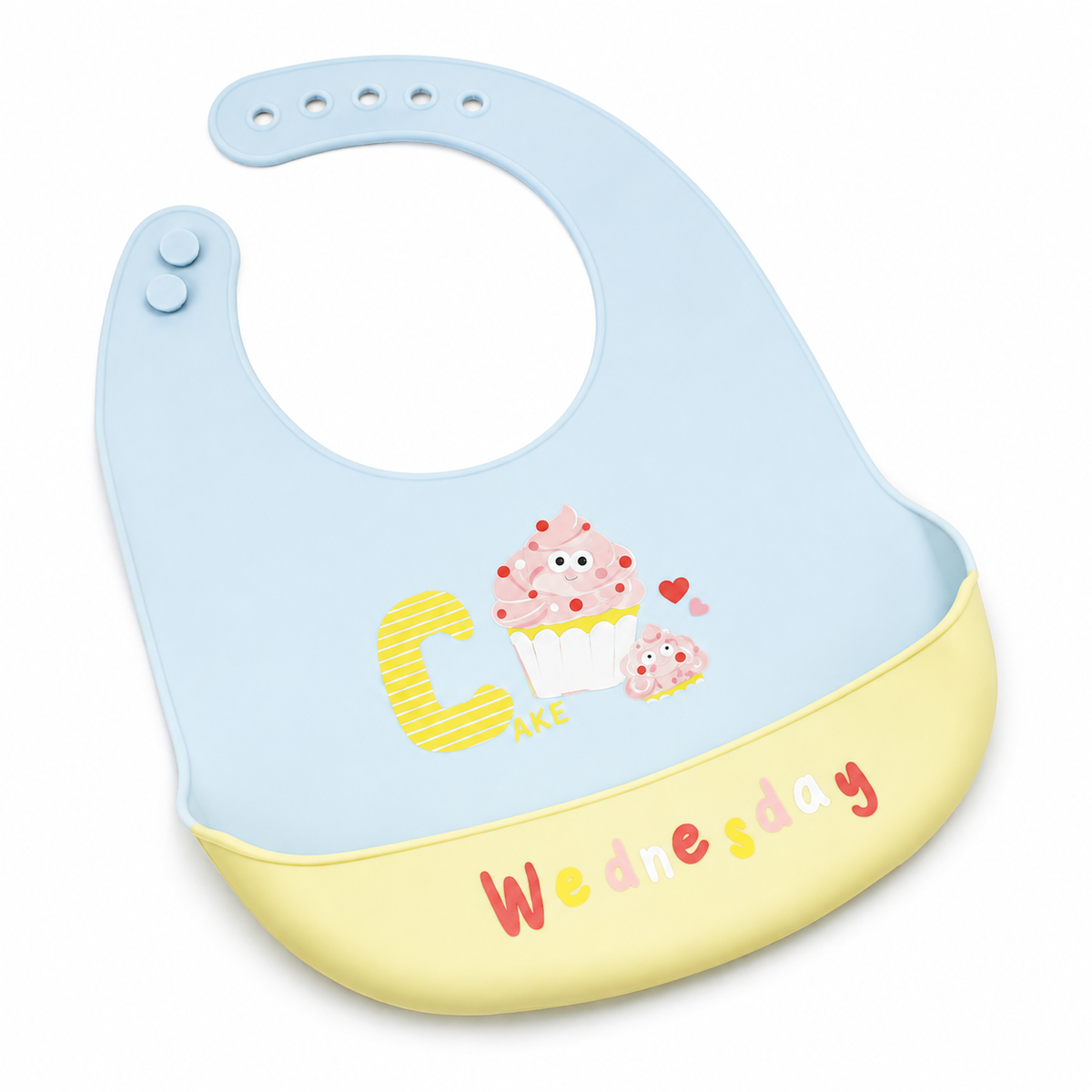 BABY SILICONE BIB WEDNESDAY BLUE
