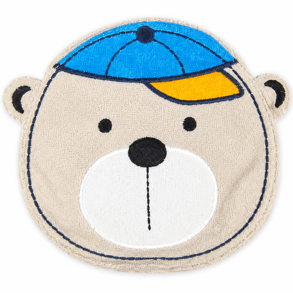 CHINA BABY BIB VELVET BEAR GREY
