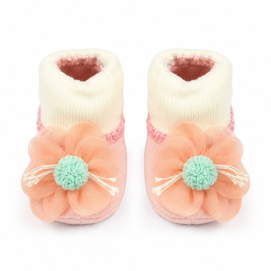 BABY BOOTIES FANCY LIGHT ORANGE