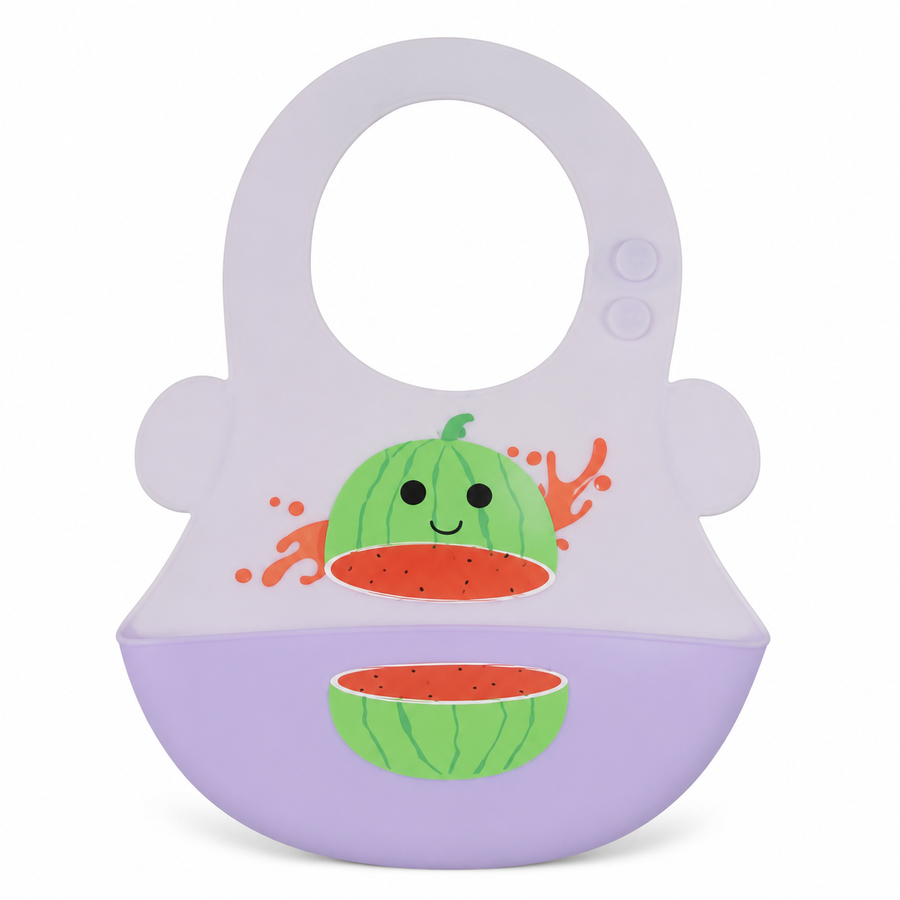 CHINA BABY SILICONE BIB WATERMELON PURPLE