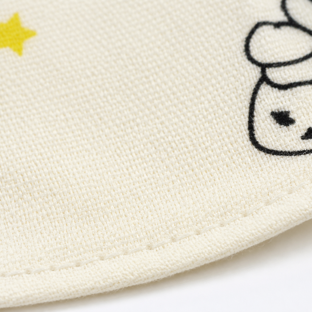 CUTE BEAR PATCH WITH BUNNY PRINT BABY TRIANGLE BIBS PINK & CREAM COTTON (PACK OF 2)