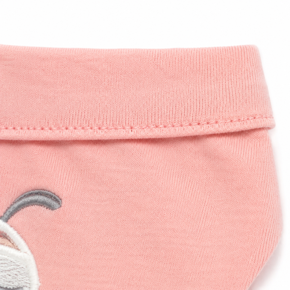 CUTE BEE EMBROIDERY BABY TRIANGLE BIBS PINK & BROWN COTTON (PACK OF 2)