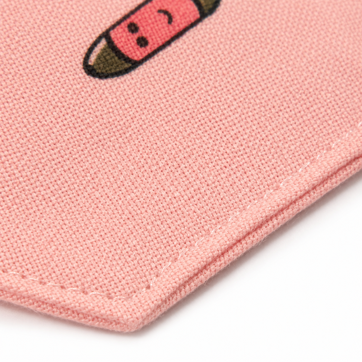CUTE CARTOON PATCH WITH PENCIL PRINT BABY TRIANGLE BIBS PINK & BROWN COTTON (PACK OF 2)