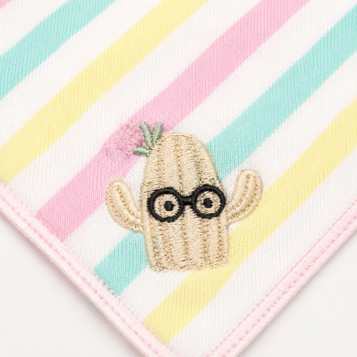 CUTE STAR PATCH BABY TRIANGLE BIBS STRIPED & DOTED MULTI COLOUR COTTON (PACK OF 2)