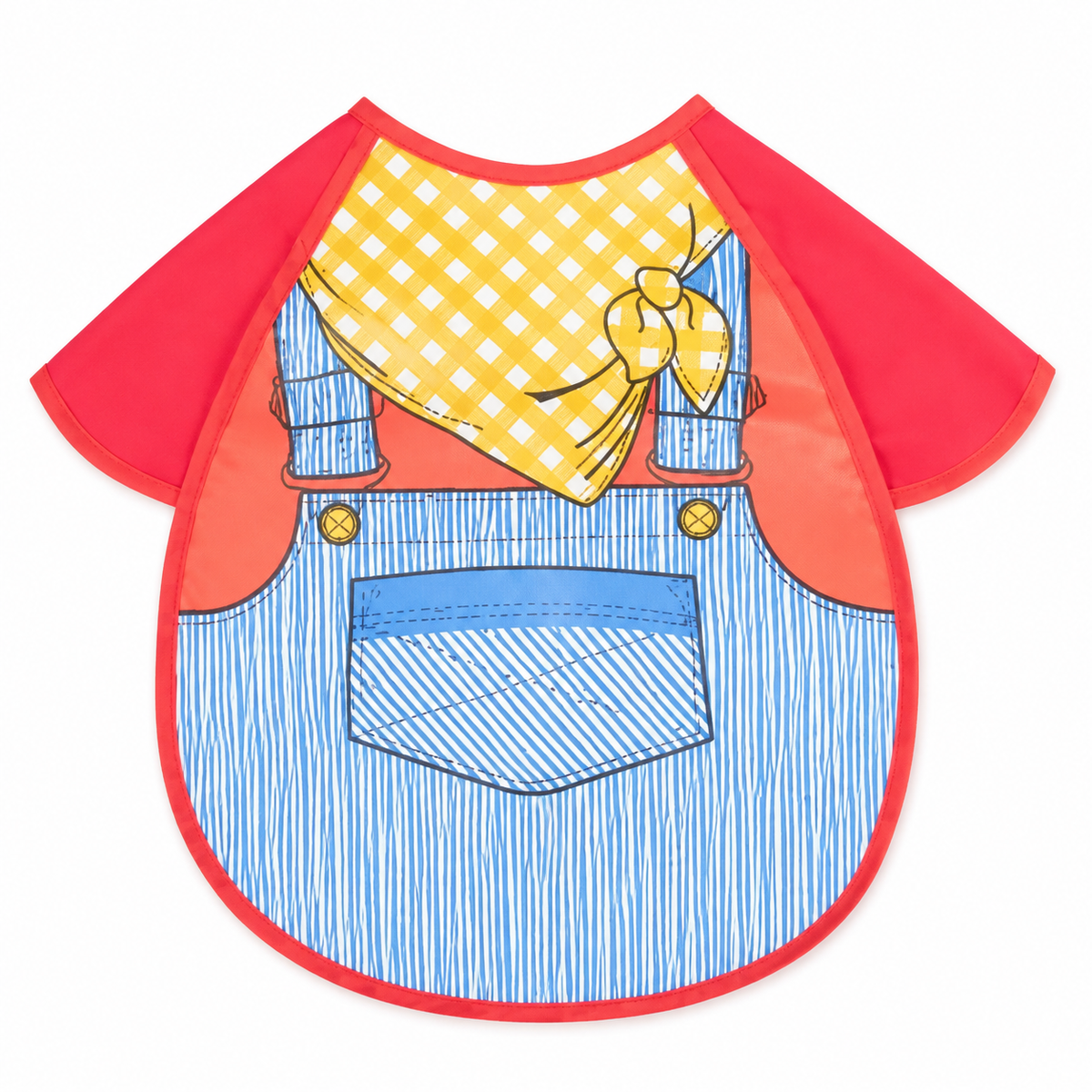 DUNGAREE PRINT BABY APRON BIB WATERPROOF FULL COVER